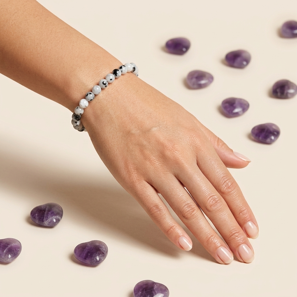 White Rainbow Moonstone Bracelet